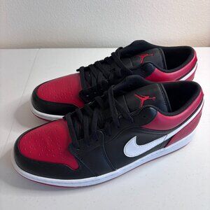 NEW Nike Air Jordan 1 Low Shoes Men's Size 13 Black/Gym Red-White 553558-066